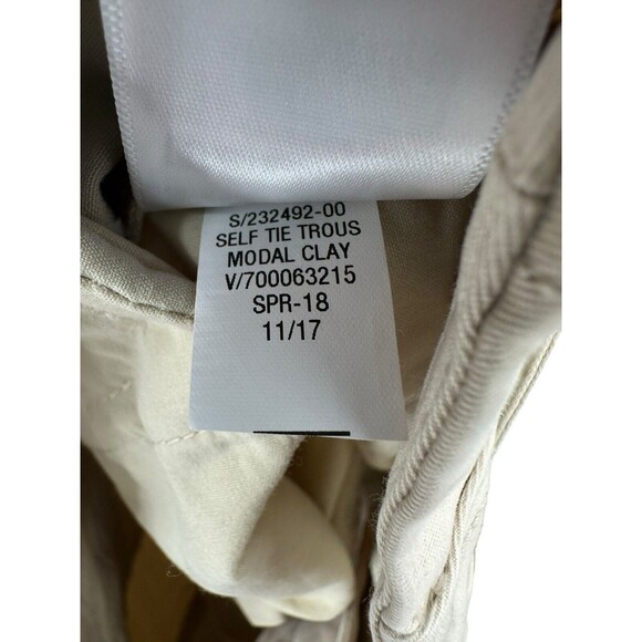 Gap Khaki Self Tie Trouser 8 Women's Taper Leg Ankle High Waist Cotton Stretch - Picture 8 of 8